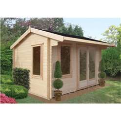 2.99m x 3.59m Superior Reverse Apex Log Cabin - 28mm Tongue and Groove Logs