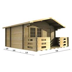 4m x 3m Deluxe Apex Log Cabin - Double Glazing - 70mm Wall Thickness (2045) 