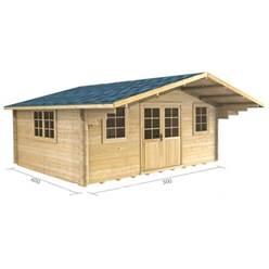 5m x 4m Deluxe Apex Log Cabin - Double Glazing - 44mm Wall Thickness (2109) 