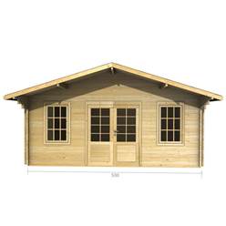 5m x 3m Deluxe Apex Log Cabin - Double Glazing - 44mm Wall Thickness (2089) 