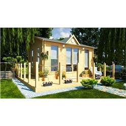 5m x 4m Deluxe Reverse Apex Log Cabin - Double Glazing - 44mm Wall Thickness (2140) 