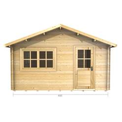 4m x 5m Deluxe Apex Log Cabin - Double Glazing - 44mm Wall Thickness (2068) 