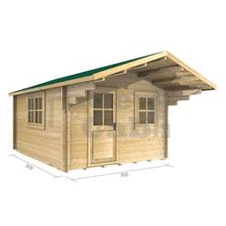 3m x 3m Deluxe Apex Log Cabin - Double Glazing - 44mm Wall Thickness (2025) 