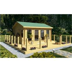4.5m x 3.5m Reverse Apex Log Cabin - Double Glazing - 44mm Wall Thickness (2075) 