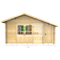 4.5m x 3.5m Deluxe Apex Log Cabin - Double Glazing - 70mm Wall Thickness (2080)