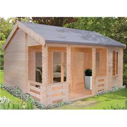 5.49m x 5.95m SHERWOOD LOG CABIN - 44MM TONGUE AND GROOVE LOGS
