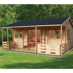 5.39m x 5.9m KINGSWOOD LOG CABIN  - 44MM TONGUE AND GROOVE LOGS
