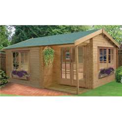 3.59m x 3.89m TWYFORD APEX LOG CABIN - 34MM TONGUE AND GROOVE LOGS