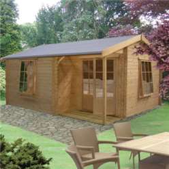 3.59m x 3.89m RINGWOOD APEX LOG CABIN - 28MM TONGUE AND GROOVE LOGS