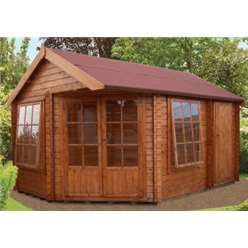 2.96m x 4.34m LIVIA & ROPSLEY LOG CABIN - 28MM TONGUE AND GROOVE LOGS