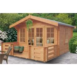 3.59m x 2.99m GRIZEDALE LOG CABIN - 28MM TONGUE AND GROOVE LOGS