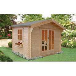 2.39m x 2.39m DALBY LOG CABIN - 34MM TONGUE AND GROOVE LOGS
