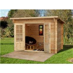 3m x 2m Log Cabin With Double Doors - 28mm Wall Thickness **Includes Free Shingles**