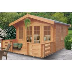 4.79m x 4.79m GRIZEDALE LOG CABIN - 28MM TONGUE AND GROOVE LOGS